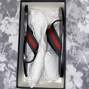 Gucci GG Web Thong Sandals